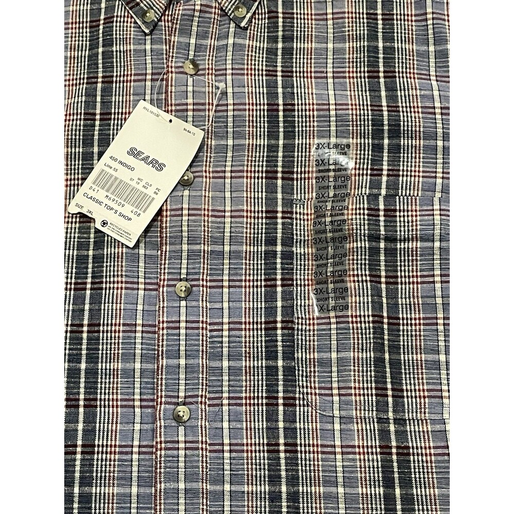NWT Vintage Field Master Sears Flannel Shirt Brown Grey Plaid XL 100% Cotton - Picture 3 of 6